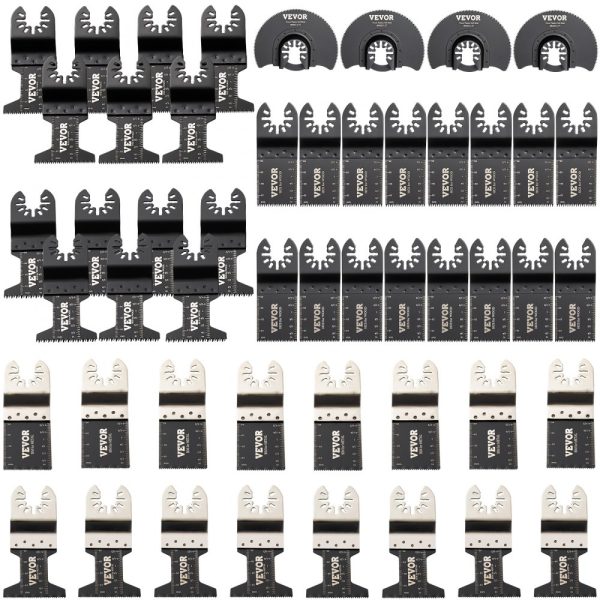 50 Piece Oscillating Saw Blade Set High Carbon Steel Durable Blades for Wood Plastic Metal Nails Bolts Quick Release Multitool Compatible