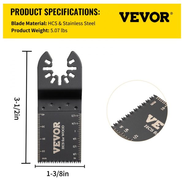 100PCS Oscillating Saw Blades Quick Release Multi-Tool Blades Kit HCS Tool Blades for Wood and Plastic Compatible with Popular Power Tools - Image 7