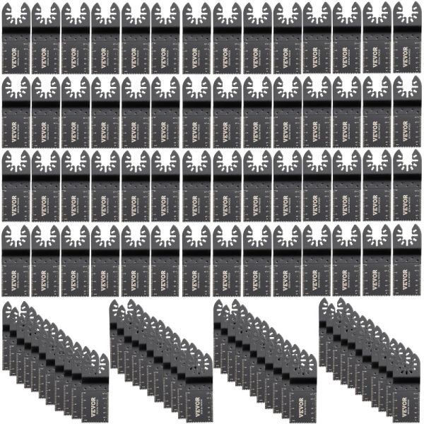 100PCS Oscillating Saw Blades Quick Release Multi-Tool Blades Kit HCS Tool Blades for Wood and Plastic Compatible with Popular Power Tools