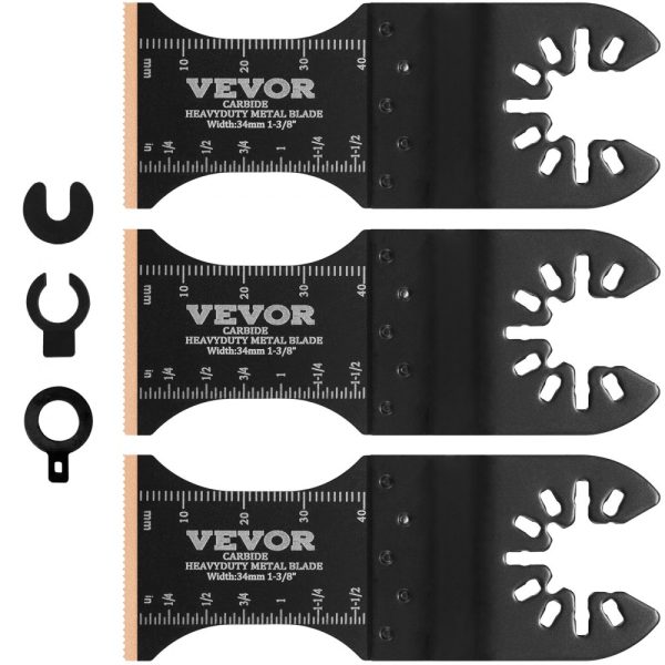 3PCS Carbide Oscillating Tool Blades High-Speed Durable Saw Blades for Hard Materials Metal Nails Bolts Universal Fit for Popular Power Tools