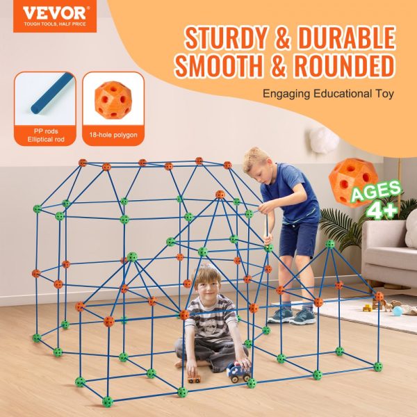 Tent Fort Building Kit for Kids STEM Construction Toy Set Castle 180PCS - Image 2