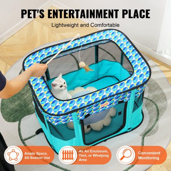 Foldable Dog Playpen 32x24x22 Portable Kennel with Removable Zipper Waterproof 600D Oxford Cloth for Puppy Dog Cat Travel Camping - Image 4