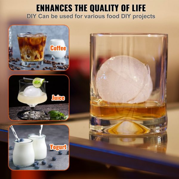 Ice Ball Press Kit 2.4 Ice Sphere Maker Durable Aircraft Aluminum Alloy for 60mm Ice Balls Includes Tong Drip Tray Whiskey Cocktails Bourbon Scotch Party Holiday Red - Image 6