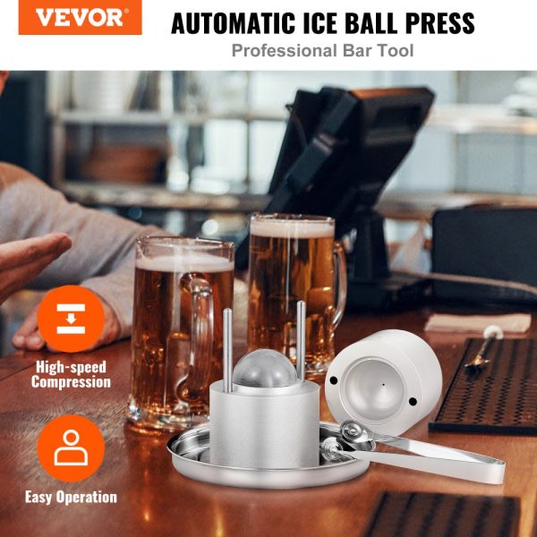 Aluminum Alloy Ice Ball Press Kit with Mold and Accessories for Round 60mm Ice Spheres, Cocktails, Whiskey - Image 2