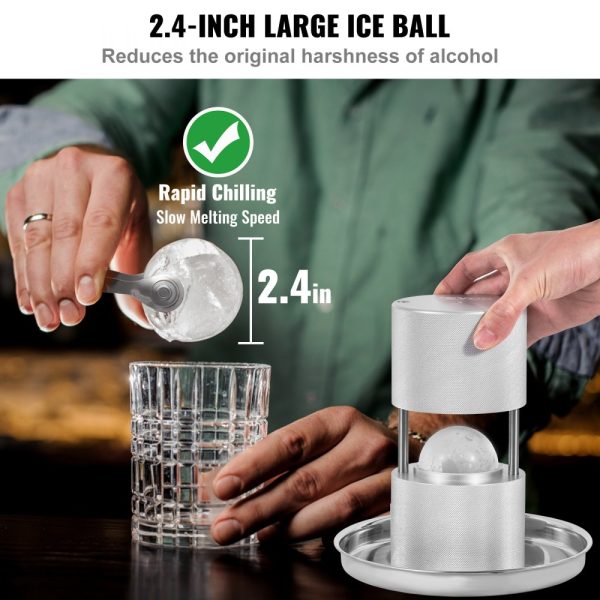 Aluminum Alloy Ice Ball Press Kit with Mold and Accessories for Round 60mm Ice Spheres, Cocktails, Whiskey - Image 4