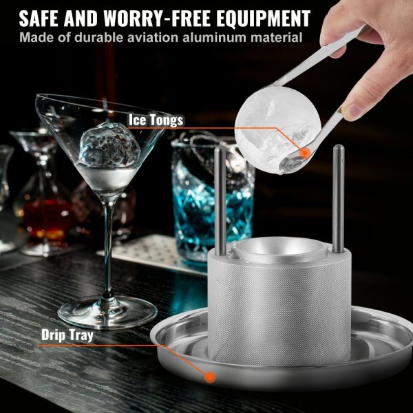 Aluminum Alloy Ice Ball Press Kit with Mold and Accessories for Round 60mm Ice Spheres, Cocktails, Whiskey - Image 5