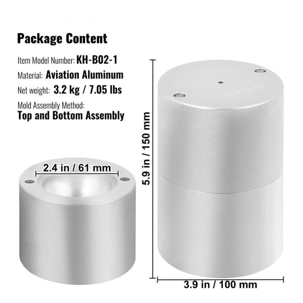 Aluminum Alloy Ice Ball Press Kit with Mold and Accessories for Round 60mm Ice Spheres, Cocktails, Whiskey - Image 7