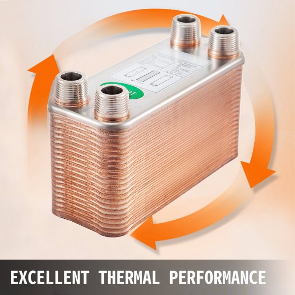 Brazed Plate Heat Exchanger 3x7.5 40 Plates 316L 3/4 MPT B3-12A Beer Wort Chiller Hydronic Heating - Image 2