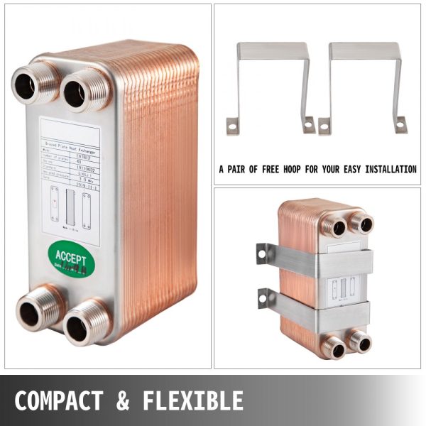 Brazed Plate Heat Exchanger 3x7.5 40 Plates 316L 3/4 MPT B3-12A Beer Wort Chiller Hydronic Heating - Image 6