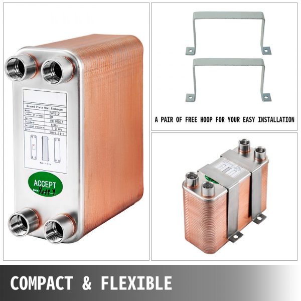 Brazed Plate Heat Exchanger 3x7.5x60 316L 1/2 BSP FPT EATB12 Beer Wort Chiller - Image 6
