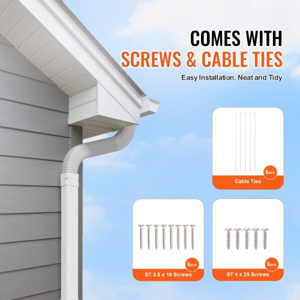 3 Inch PVC Decorative Air Conditioner Line Set Cover with 7.4 Ft Length, 2 Straight Ducts, Easy to Install, Paintable, Heat Pump Compatible, White - Image 5