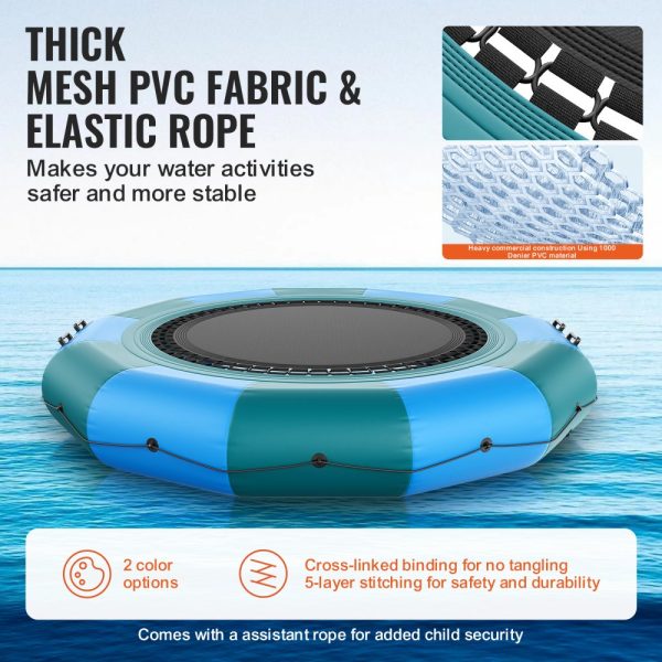 12ft Inflatable Water Trampoline Electric Pump Portable Bounce Platform 3-Step Ladder for Kids Adults Pool Lake Water Sports - Image 3