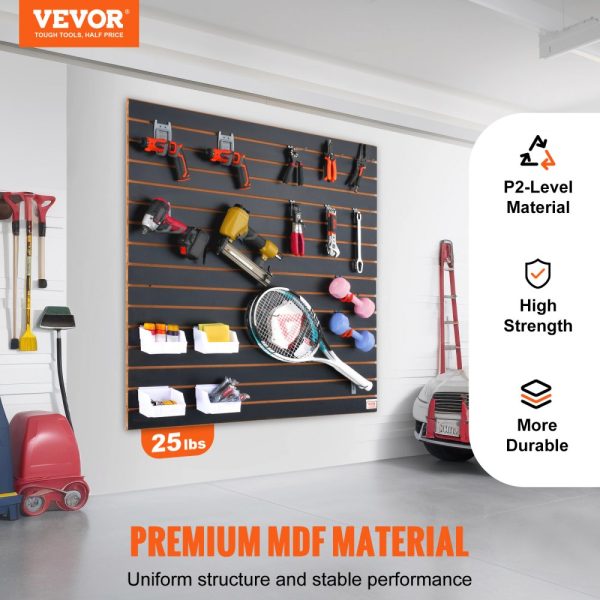 Heavy Duty Slatwall Panels 4ft x 2ft Black Garage Storage Organizer for Retail Display and Craft Storage - Image 2