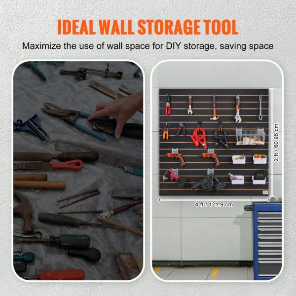 Heavy Duty Slatwall Panels 4ft x 2ft Black Garage Storage Organizer for Retail Display and Craft Storage - Image 4