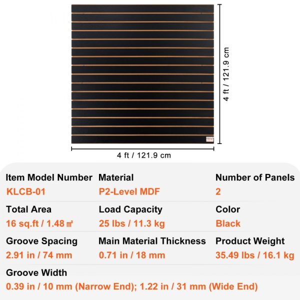Heavy Duty Slatwall Panels 4ft x 2ft Black Garage Storage Organizer for Retail Display and Craft Storage - Image 7