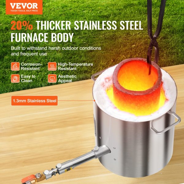 Propane Melting Furnace Kit 8KG/18lbs with Crucible Tongs Metal Smelting - Image 2