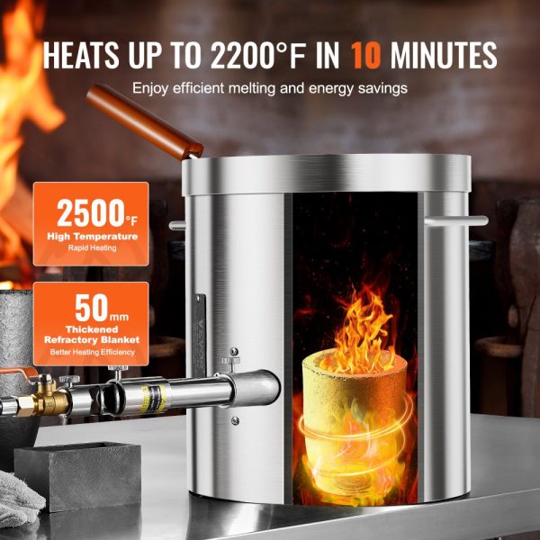 Propane Melting Furnace Kit 8KG/18lbs with Crucible Tongs Metal Smelting - Image 3