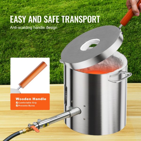 Propane Melting Furnace Kit 8KG/18lbs with Crucible Tongs Metal Smelting - Image 4
