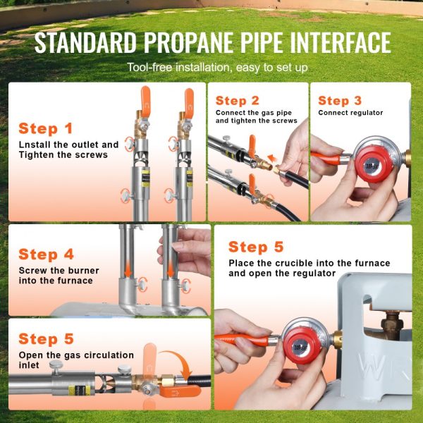 Propane Melting Furnace Kit 8KG/18lbs with Crucible Tongs Metal Smelting - Image 6
