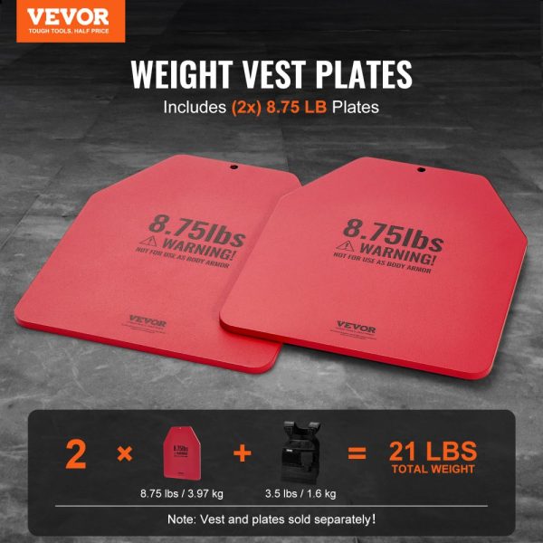 Weight Vest Plates for Strength Training Running Workout 2x8.75 LB Plates - Image 2