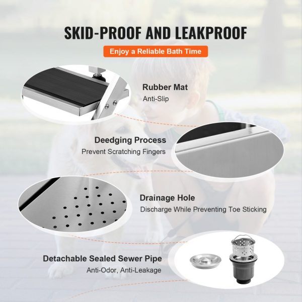 50 Pet Dog Bathing Station with Stainless Steel Grooming Tub, Stairs, Soap Dish, Faucet, and Accessories for Large, Medium, Small Pets, Home Use - Image 5