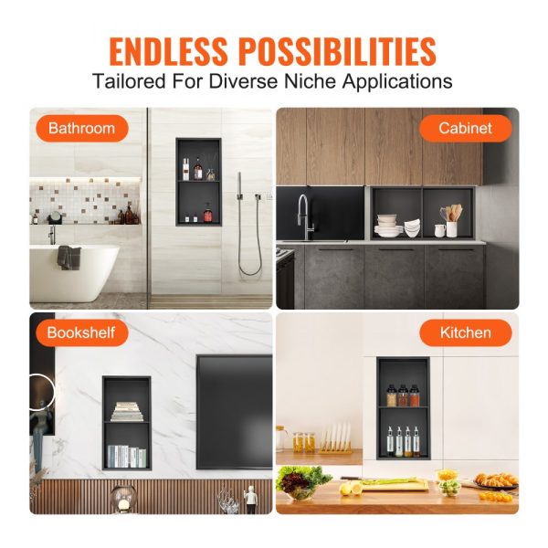 13x25 Wall Inserted Stainless Steel Shower Niche Double Shelves for Bathroom Soap Storage Rust Resistant Easy Clean Modern Design - Image 6