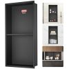 13x25 Wall Inserted Stainless Steel Shower Niche Double Shelves for Bathroom Soap Storage Rust Resistant Easy Clean Modern Design