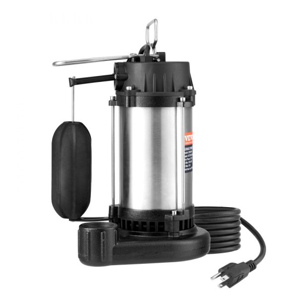 Submersible Sewage Pump Water Pump 0.5HP 4188GPH 24 ft Lift for Basement