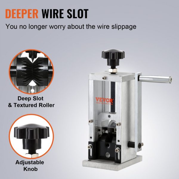 Copper Wire Stripping Machine for 0.06 to 0.98 Inch Wire, Hand Crank or Drill Powered, Visible Depth Reference, Portable Aluminum Frame Wire Peeler for Scrap Recycling - Image 4