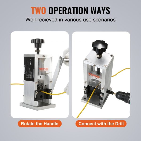 Copper Wire Stripping Machine for 0.06 to 0.98 Inch Wire, Hand Crank or Drill Powered, Visible Depth Reference, Portable Aluminum Frame Wire Peeler for Scrap Recycling - Image 6