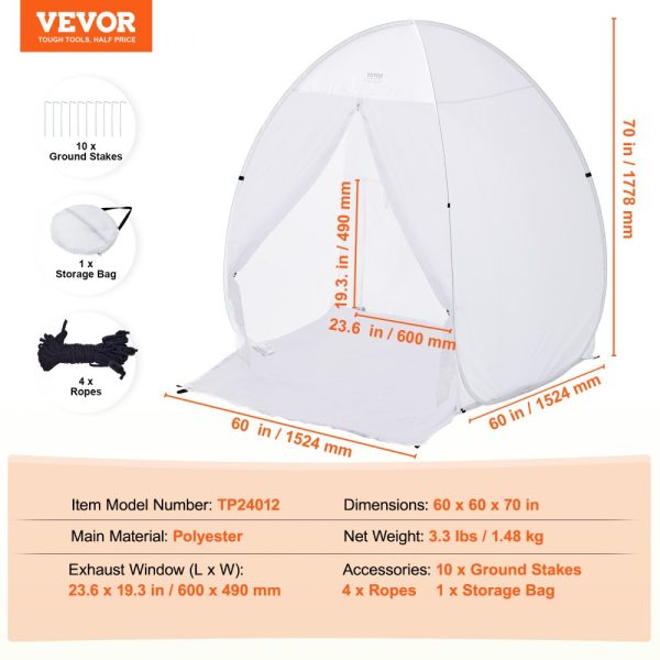Spray Paint Shelter Portable Spray Paint Tent Booth 60x60x70 in Pop Up - Image 7