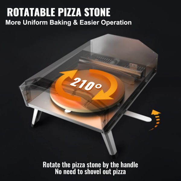 Multi-Fuel Outdoor Pizza Oven 12-Inch with Rotating Stone Wood & Propane Pellet Fuel Portable for Backyard CSF Certified - Image 4
