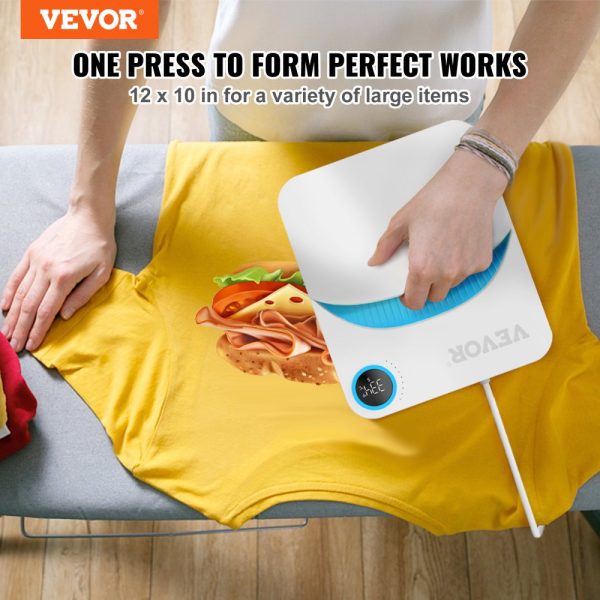 10x12 Portable Heat Press Machine for Sublimation Printing on T-Shirts, Bags, Pillows, and HTV Vinyl Projects with Teflon Coating - Image 2