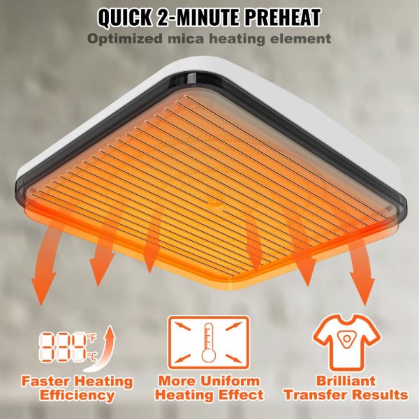 10x12 Portable Heat Press Machine for Sublimation Printing on T-Shirts, Bags, Pillows, and HTV Vinyl Projects with Teflon Coating - Image 5
