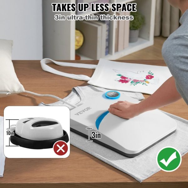 10x12 Portable Heat Press Machine for Sublimation Printing on T-Shirts, Bags, Pillows, and HTV Vinyl Projects with Teflon Coating - Image 6