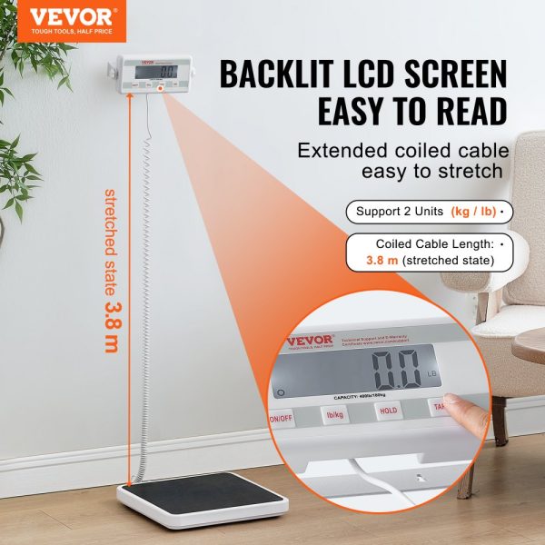 Portable Medical Scale Digital Physician Weight Scale Anti-Slip Mat 400LBS - Image 2