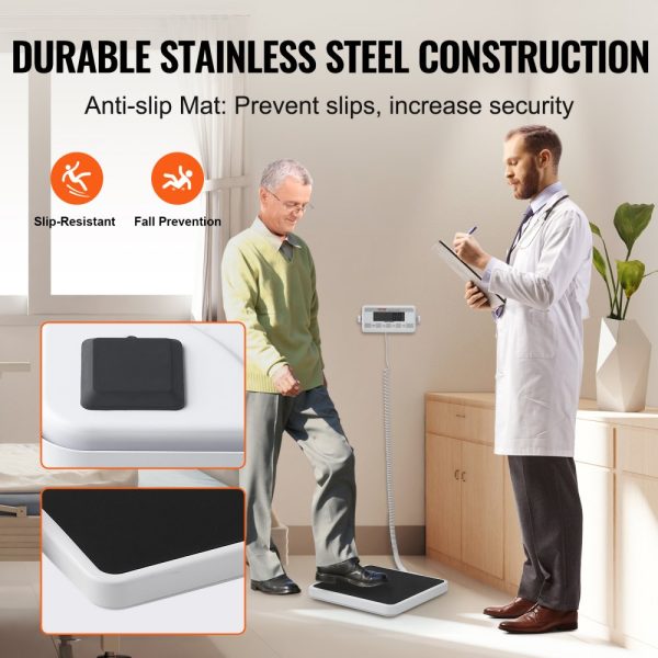 Portable Medical Scale Digital Physician Weight Scale Anti-Slip Mat 400LBS - Image 4