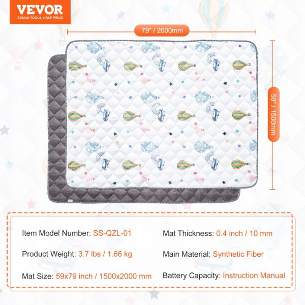 59"x79" Baby Play Mat Kids Crawling Soft Floor Playmat Infant Activity Mat - Image 7