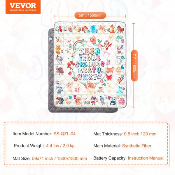 59"x71" Baby Play Mat Kids Crawling Floor Playmat Soft Thickened Mat - Image 7