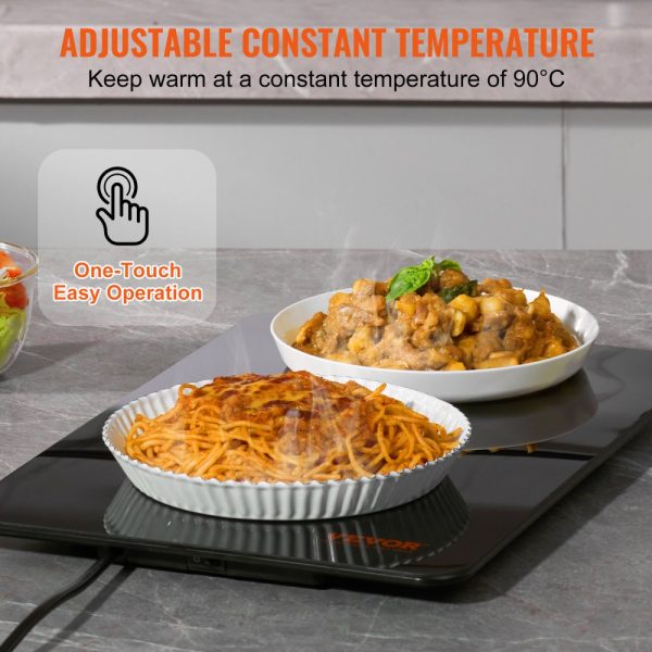 Electric Heating Tray 16.5x11 Portable Tempered Glass for Dinner Catering Parties Events and Holidays Black - Image 3