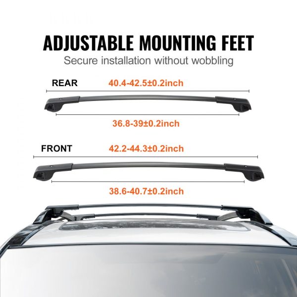 Aluminum Roof Rack Cross Bars for 2014-2021 Subaru Forester with Raised Side Rails 200 Lbs Load Capacity for Luggage Kayak Bike Storage With Locks Included - Image 3