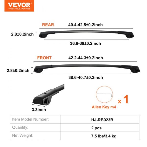 Aluminum Roof Rack Cross Bars for 2014-2021 Subaru Forester with Raised Side Rails 200 Lbs Load Capacity for Luggage Kayak Bike Storage With Locks Included - Image 7