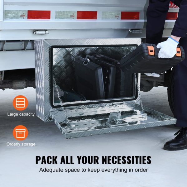 Underbody Truck & Trailer Storage Box Heavy Duty Aluminum Diamond Plate 24x14x16-Inch Waterproof with Lock & Keys - Image 3