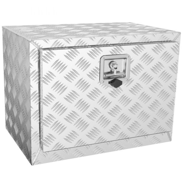 Underbody Truck & Trailer Storage Box Heavy Duty Aluminum Diamond Plate 24x14x16-Inch Waterproof with Lock & Keys