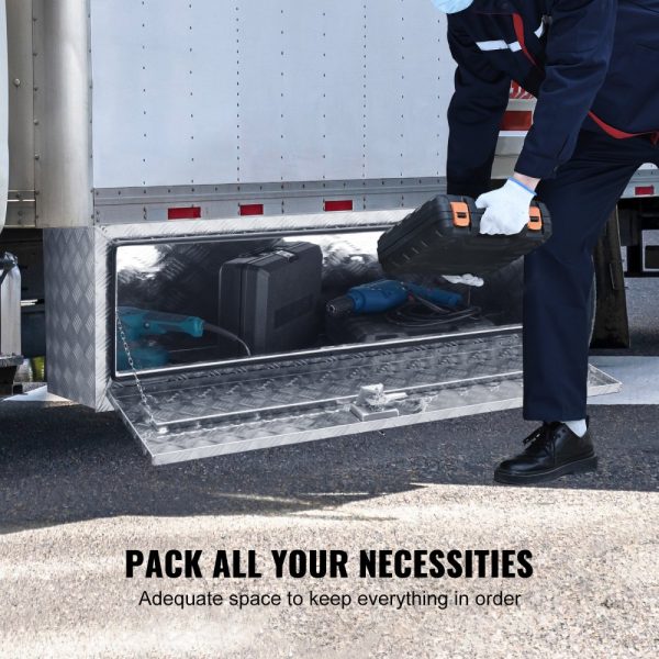 60x17x18 Heavy Duty Aluminum Waterproof Truck Tool Box with Lock T-Handle Latch for Trucks Vans Trailers - Image 3