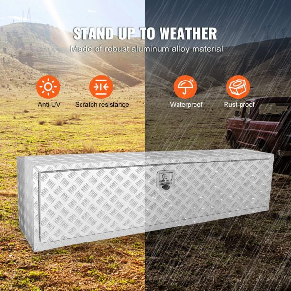 60x17x18 Heavy Duty Aluminum Waterproof Truck Tool Box with Lock T-Handle Latch for Trucks Vans Trailers - Image 4