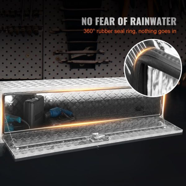 60x17x18 Heavy Duty Aluminum Waterproof Truck Tool Box with Lock T-Handle Latch for Trucks Vans Trailers - Image 5