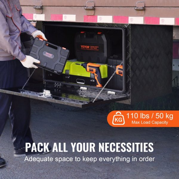 Underbody Aluminum Truck Tool Box 48" x 24" x 24" Trailer RV Tool Storage - Image 3