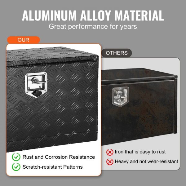 Underbody Aluminum Truck Tool Box 48" x 24" x 24" Trailer RV Tool Storage - Image 4