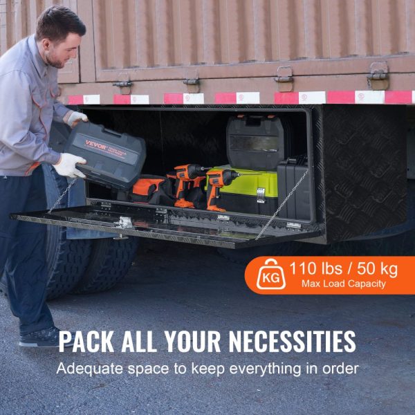 Underbody Aluminum Truck Tool Box 60" x 24" x 24" Trailer RV Tool Storage - Image 3